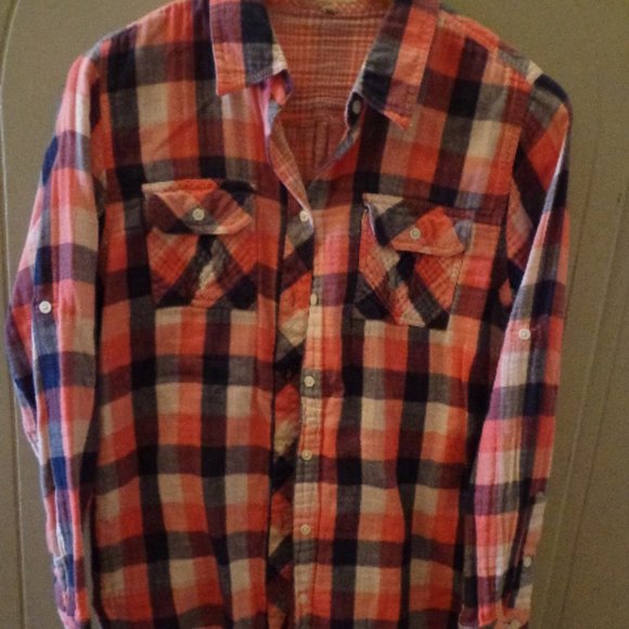 nuco Button Down Shirt S Lined Check Button-Tab - Picture 1 of 13
